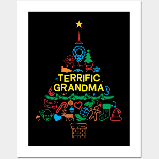 Terrific Grandma Gift - Xmas Tree 2 - Christmas Posters and Art